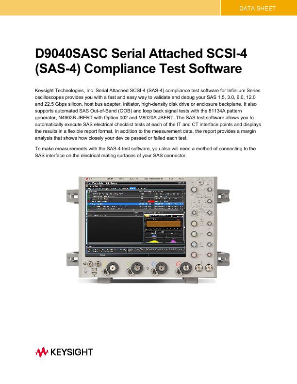 satpe様確認用 D9040SASC Serial Attached SCSI-4 (SAS-4) Compliance Test Software